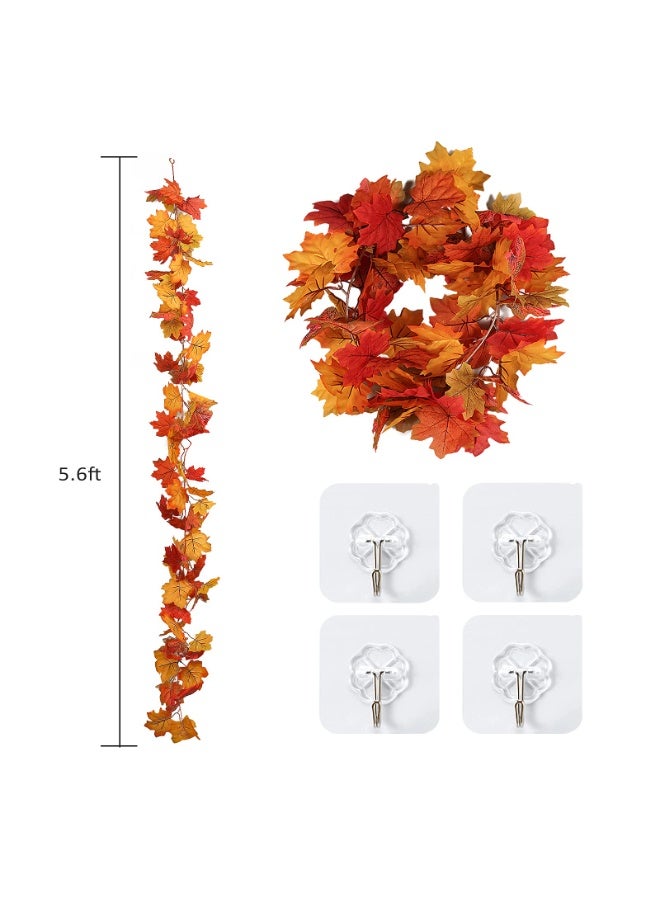 دايتويز قطعة واحدة من إكليل أوراق الخريف - أوراق خريفية اصطناعية لديكور المنزل وعيد الشكر وحفلات الزفاف والمدفأة. - Image 3