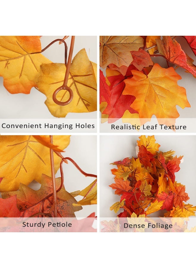 دايتويز قطعة واحدة من إكليل أوراق الخريف - أوراق خريفية اصطناعية لديكور المنزل وعيد الشكر وحفلات الزفاف والمدفأة. - Image 2