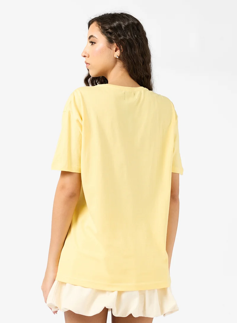 Ginger Crew Neck Ahoy Graphic T-Shirt