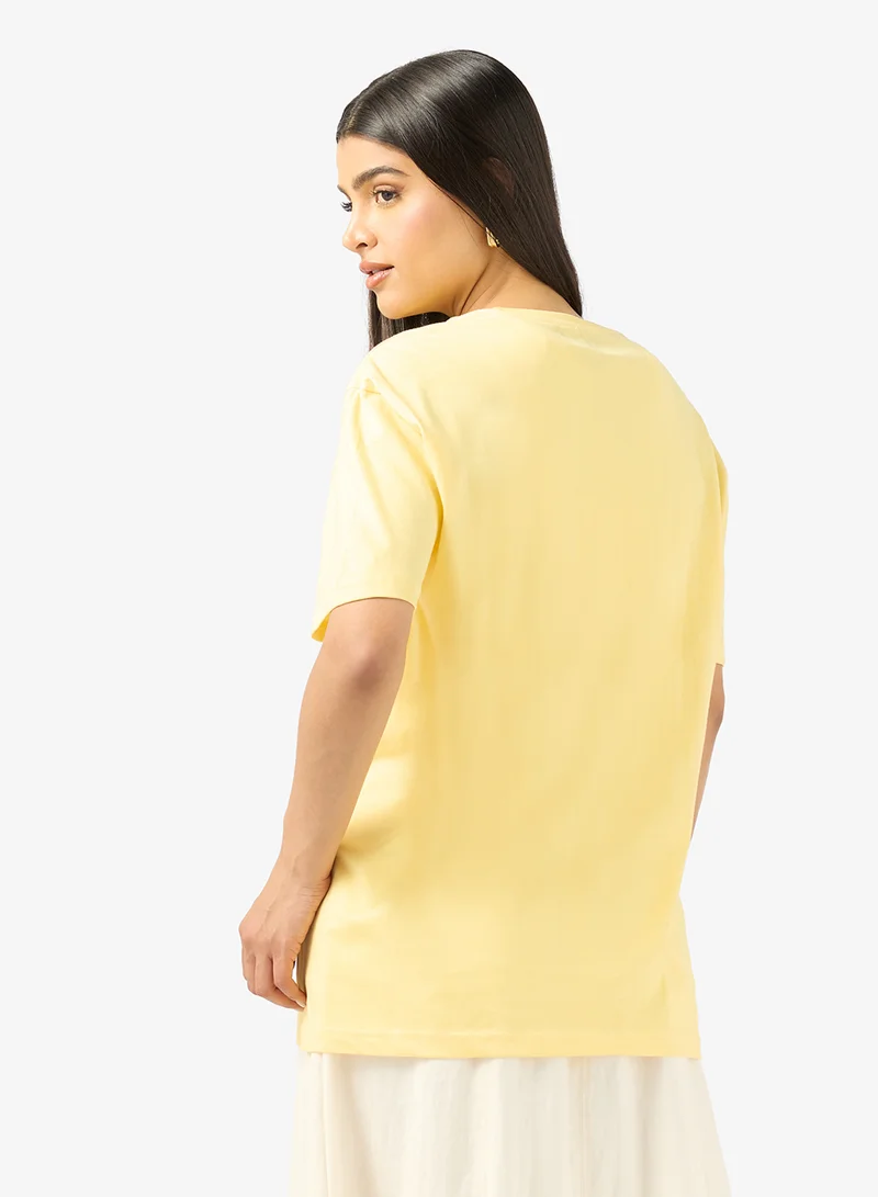 Ginger Crew Neck Ahoy Graphic T-Shirt