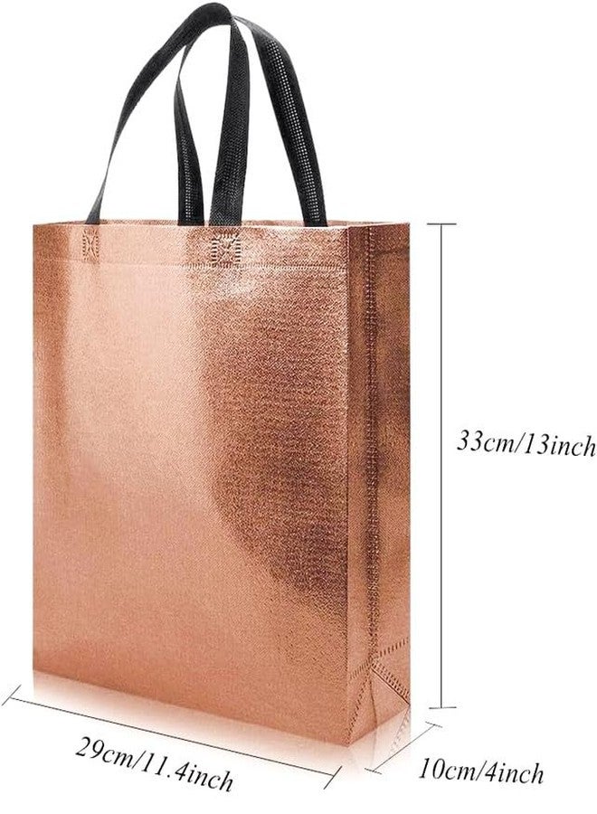 Evafly أكياس هدايا إيفافلاي متوسطة الحجم، عبوة من 20 كيسًا: الطول 13 × العرض 12 × العمق 4 بوصات | قابلة لإعادة الاستخدام، مصنوعة من قماش غير منسوج لامع مغلف بطبقة معدنية | هدايا تذكارية لحفلات الحناء، أكياس من الجوت لهدايا التذكار، هدايا تذكارية لأعياد الميلاد - لون نحاسي - Image 2