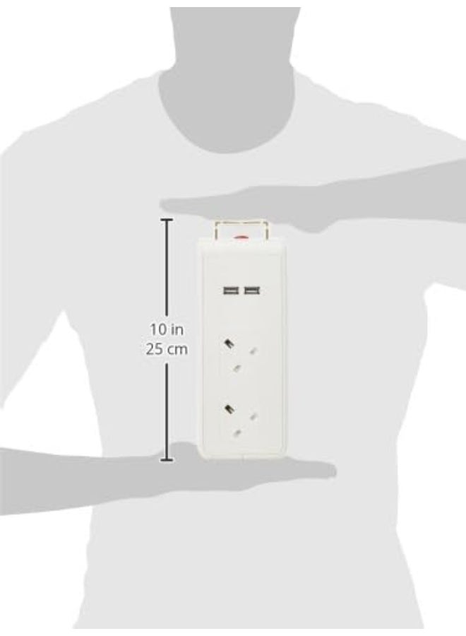 Oshtraco 10 Way Power Extension Cord with 4 USB Ports, 2 Meter Length - Image 4