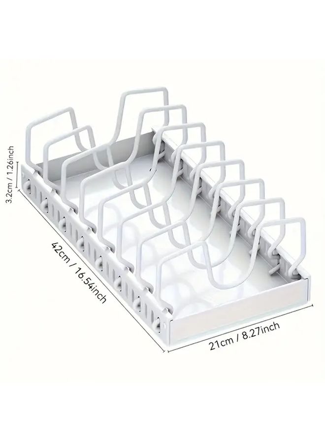 White Pull Out Cabinet Organizer 8 Adjustable Dividers Kitchen Storage - Image 2