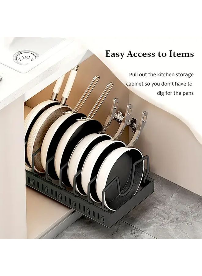 White Pull Out Cabinet Organizer 8 Adjustable Dividers Kitchen Storage - Image 4