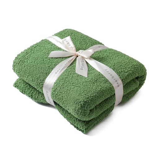 bearberry Super Soft Fluffy Throw Blanket Lightweight Cozy Warm Throw Blankets for Couch Bed Sofa All Season (Avocado Green, 50”x60”) - Image 1