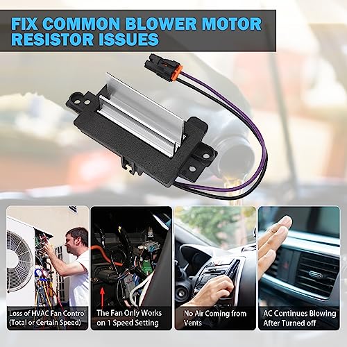 MNJWS AC Blower Motor Resistor Blower Control Module, Fit for 2003-2007 Chevrolet Silverado Avalanche Suburban Tahoe, GMC Sierra Envoy Yukon, Cadillac Escalade, Replace 15-80567 89018778 52495874 4P1516 - Image 4