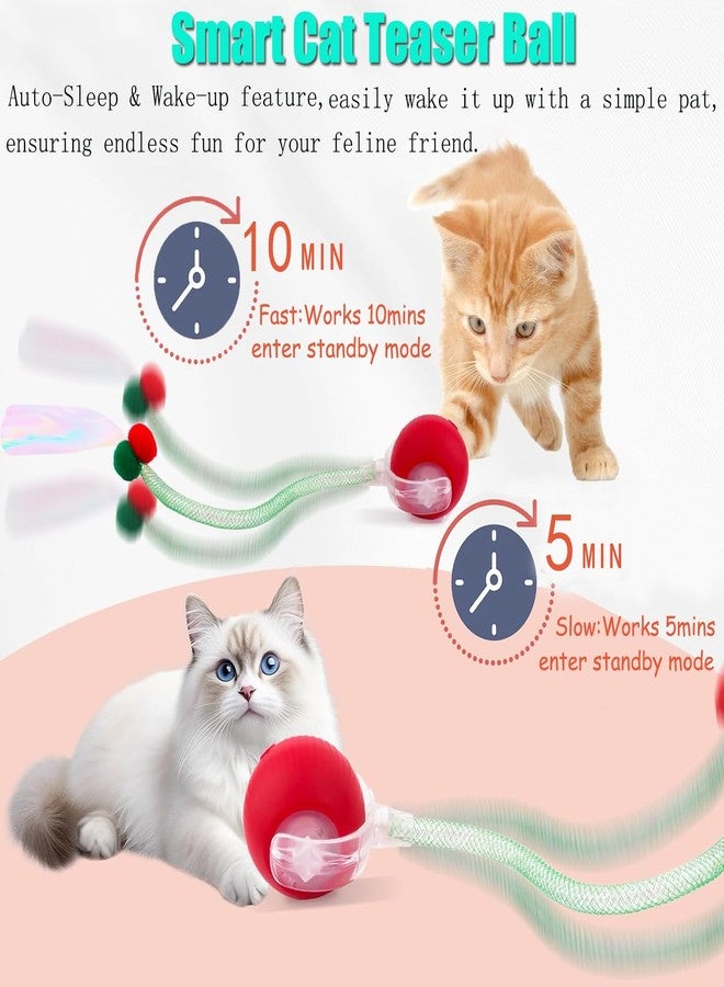 Tchernt 2 Packs Speed 2.0 Tail Interactive Cat Toys for Indoor Cats, Chirping & Motion Activate Cat Toy, Smart Kitten Rolling Ball Moving Ball Toys, Rechargeable Dog Cats Bal l for Enrichment Exercise - Image 4
