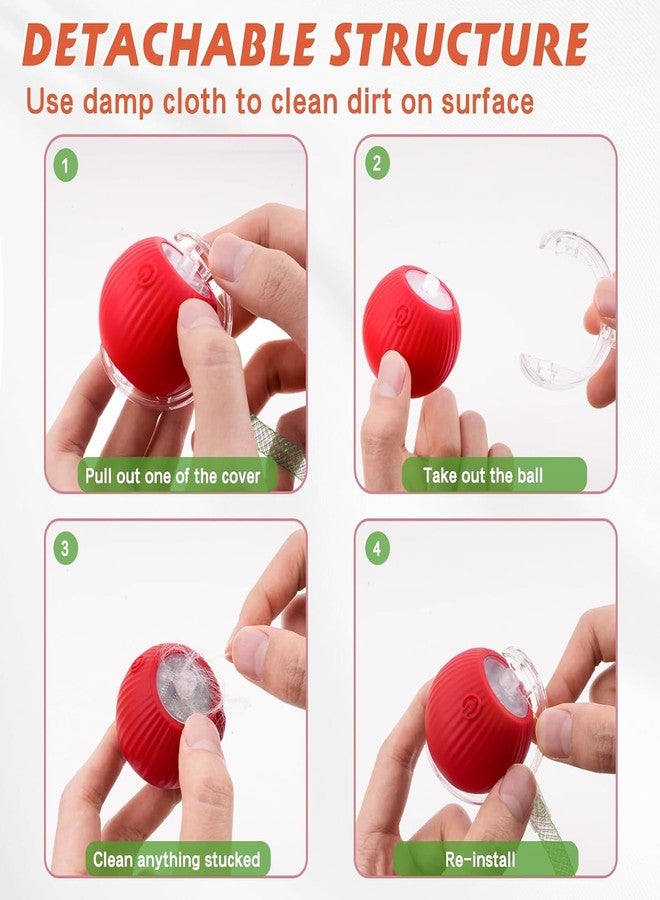 Tchernt 2 Packs Speed 2.0 Tail Interactive Cat Toys for Indoor Cats, Chirping & Motion Activate Cat Toy, Smart Kitten Rolling Ball Moving Ball Toys, Rechargeable Dog Cats Bal l for Enrichment Exercise - Image 5