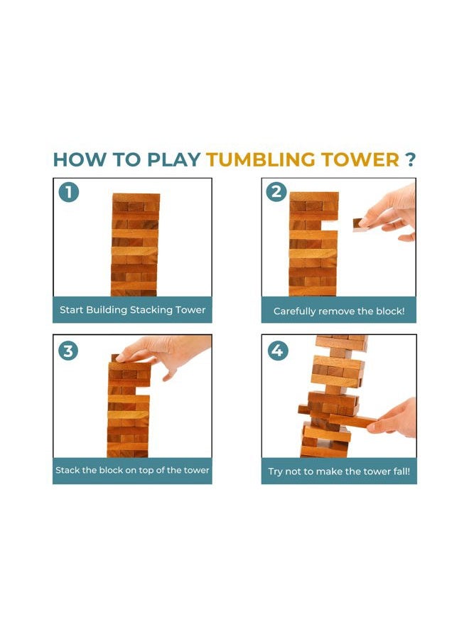 BSIRI Board Games for Families and Kids with a Stacking Block Games of Tumbling Tower Game Classic Wood that Will Challenges Your Skills in Adult Kids and Family to Get Fun Day and Night - Image 5
