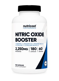 Nitric Oxide Booster(L-Arginine/L-Arginine HCI/Arginine AKG 2:1 L-Citrulline/L-Citrulline Malate 2:1)2250mg Per Serving, 180 Capsules 60 Servings, Dietary Supplement