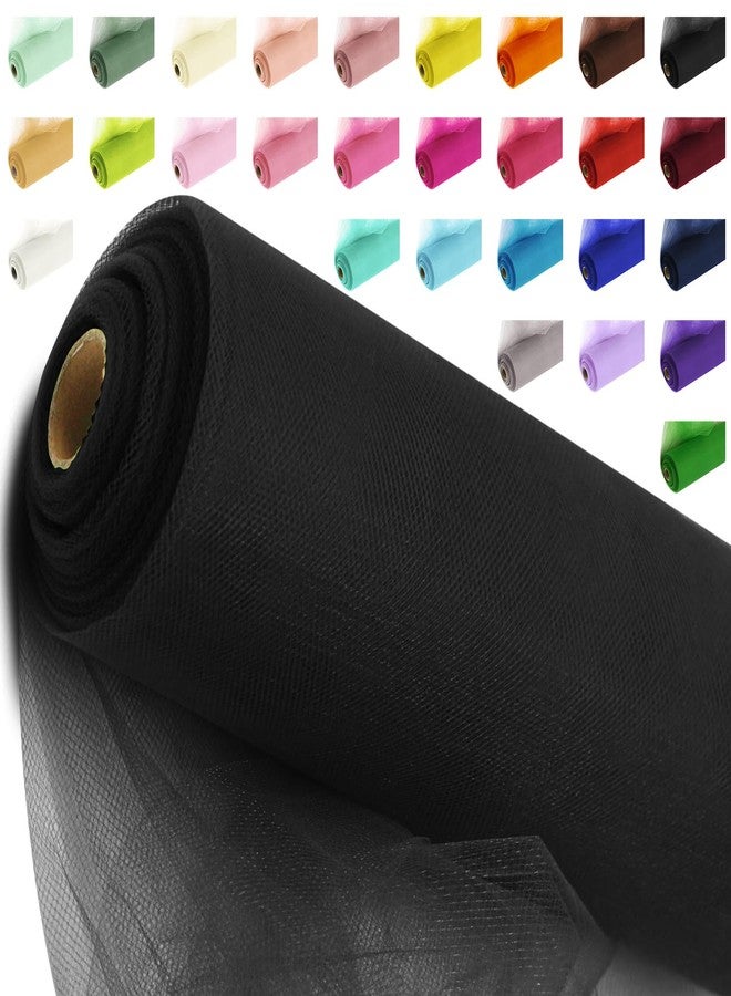 Ableme Deco 54" by 20 Yards Tulle Fabric Rolls Black Tulle Ribbon Tutu Spool Bolt for DIY Wedding Decoration Baby Shower Tutu Skirt Gift Wrapping Large Matte Tulle, Roll Packaging (Black) - Image 1
