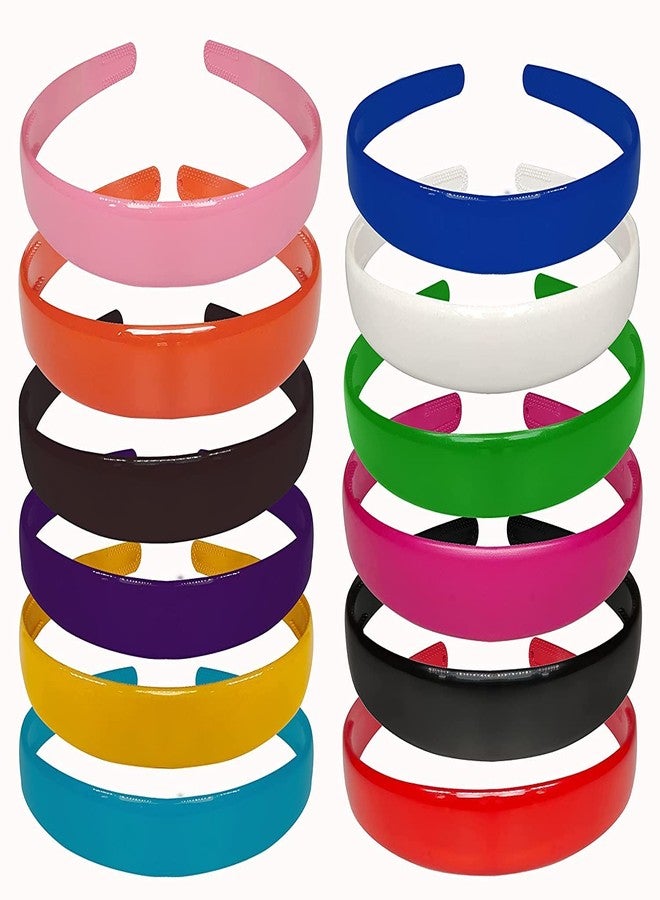 LIVECOOL Set Of 12 Plastic Hair Bands for Girls & women (EXTRA-WIDE, MULTI-COLOUR) headband, Plastic Headband for Girls and Women - Image 3