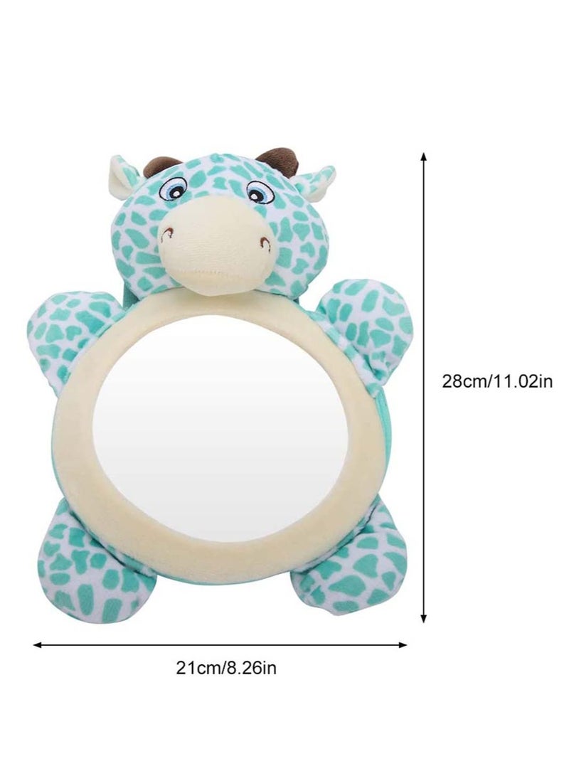Baby Car Mirror, Shatterproof Rear Facing Backseat Mirror Educational Plush Cartoon Animal Toy on Board Sign Watch Infant in Back Seat While Driving GiftFit to Most Vehicles - Image 4