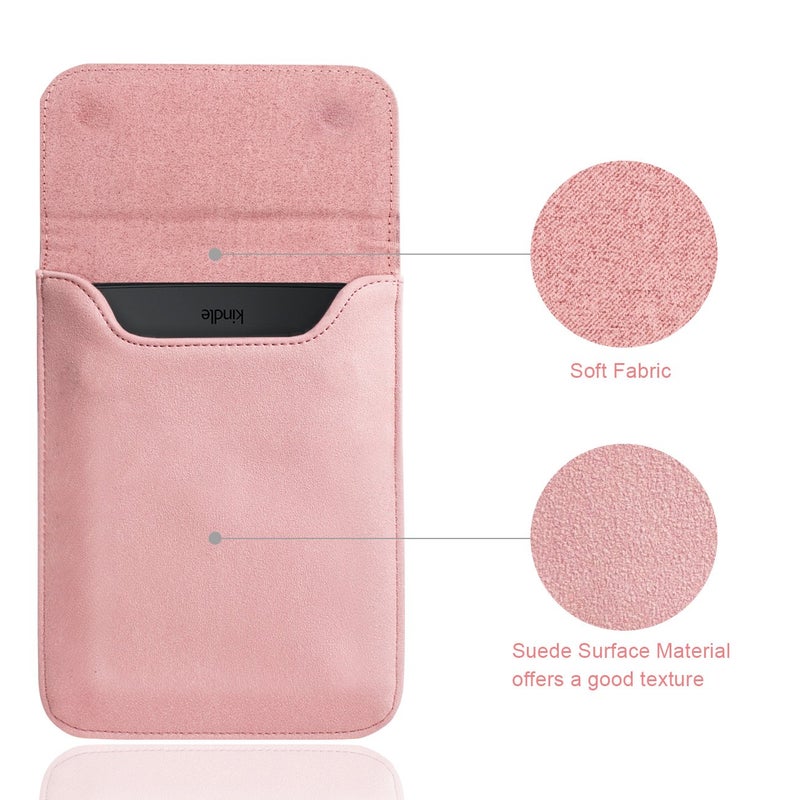 WALNEW 6" Inch Sleeve for Kindle 2024/6" Kindle Paperwhite - Protective Pouch Bag Case Cover, Pink - Image 5