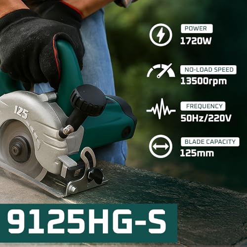PROGEN 9125HGS Heavy Duty AC Powered Marble/Wood/Tile/Granite Cutter | 5-Inch, 1750W, 13500RPM - Image 3