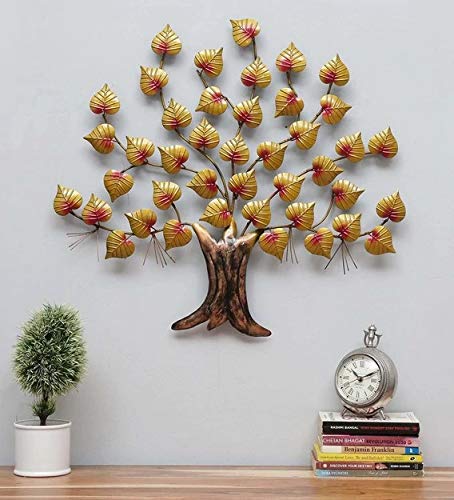 AntarYuga Metal Iron Piple Leaf Tree Decorative Wall Art/Sculpture for Home Living Room/Bedroom/Office (26X2X29 Inches) - Image 4