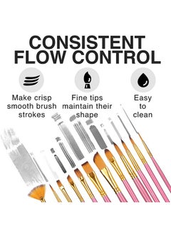 Zerodis Kids Paint Brushes12Pcs Preschool Paint Brushes Set Washable Graffiti Tool Drawing Tools For Home School(Rose Red)  - Image 5
