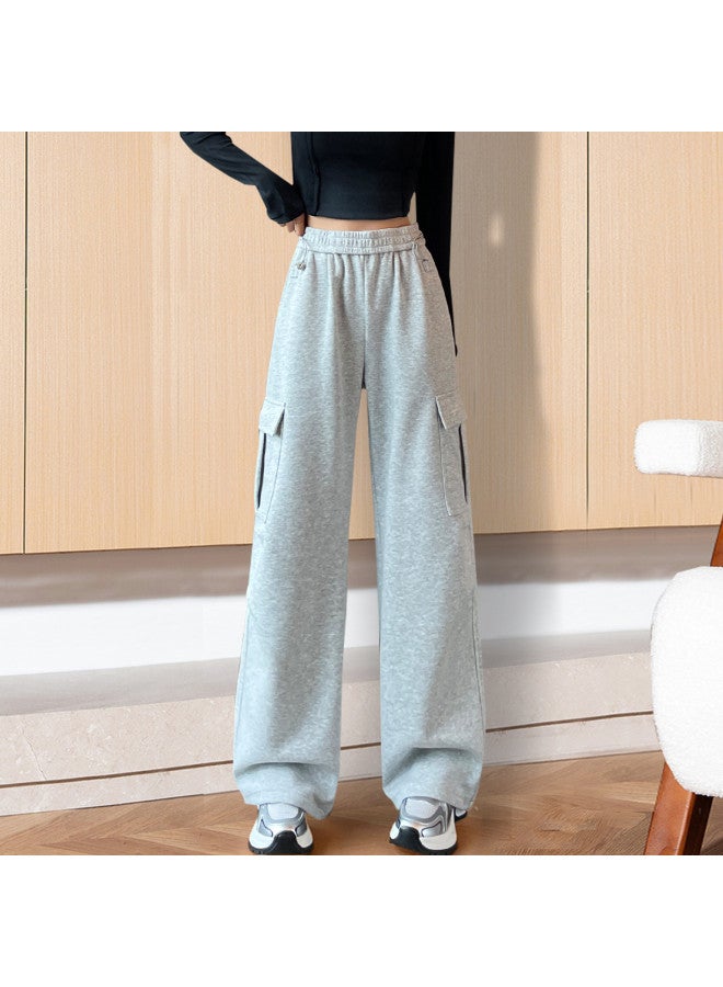 TonLion Spring Korean-style Versatile Sporty Minimalist Floor-length Casual Pants streetwear Chic Loose Fit Slimming Cargo Wide-leg Trousers - Image 5
