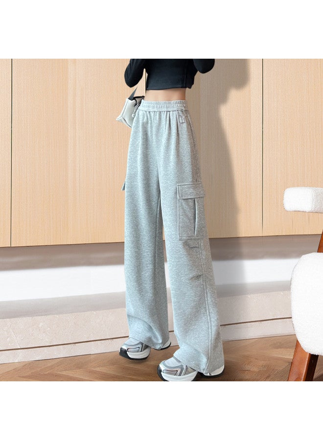 TonLion Spring Korean-style Versatile Sporty Minimalist Floor-length Casual Pants streetwear Chic Loose Fit Slimming Cargo Wide-leg Trousers - Image 3
