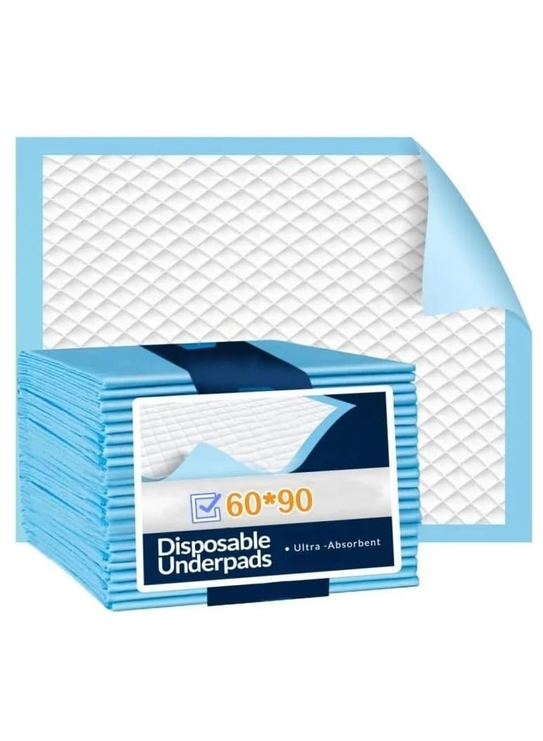 Disposable Underpads, Absorbent Incontinence Bed, Changing Mat for, Kids, Mothers, Elderly, Pets Underpads, Bed Protection 60x90 Pack of 150 - Image 1