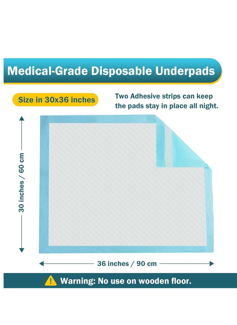 Generic - Disposable Underpads, Absorbent Incontinence Bed, Changing Mat for, Kids, Mothers, Elderly, Pets Underpads, Bed Protection 60x90 Pack of 150 - Image 1