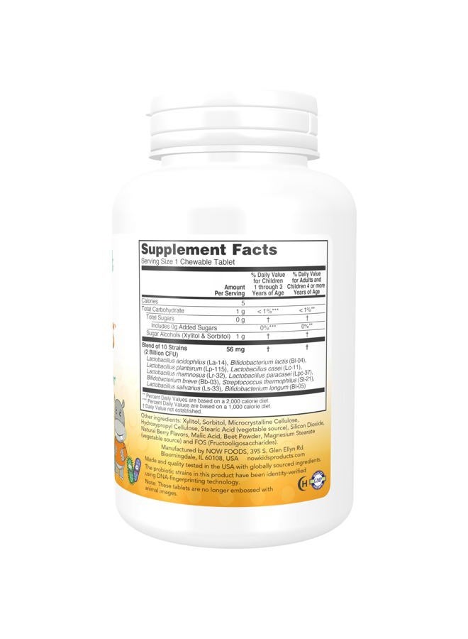 now Supplements, BerryDophilus™ with 2 Billion, 10 Probiotic Strains, Xylitol Sweetened, Strain Verified, 120 Chewables, packaging may vary - Image 2