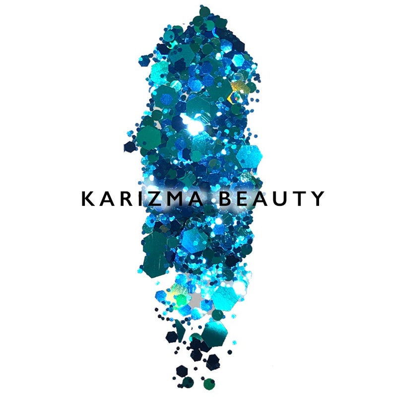 KARIZMA مجموعة كاريزما أحلام حورية البحر اللامعة - 10 جرام من اللمعان السميك للوجه والشعر والعين والجسم للنساء. ملحقات الحفلات والمهرجانات. - Image 2