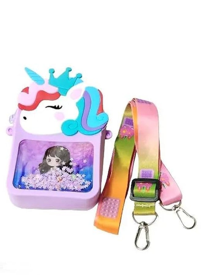 LARYNX Sparkling unicorn sling bag for girls/kids sling purse/silicon mini cute cross body bag/Mini Handbag with Adjustable Strap, Kids Fashion Accessory (1 Pcs, Multicolor) - Image 1