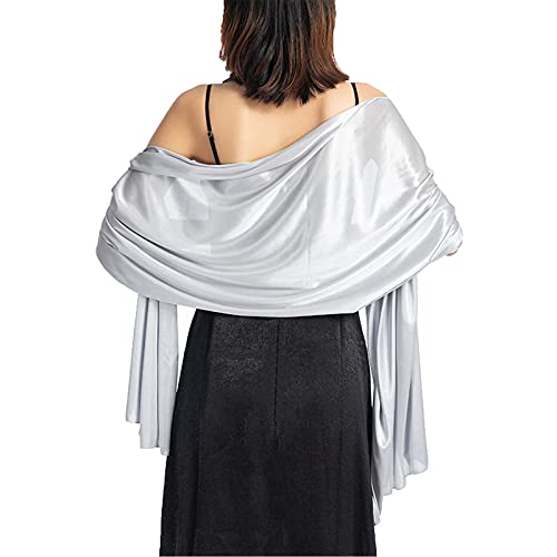 Ralcosuss Women’s Satin Silk Shawl and Wrap for Evening Party Dresses Bridal Bridesmaid Wedding Shawl Shoulder Cover Up - Image 1
