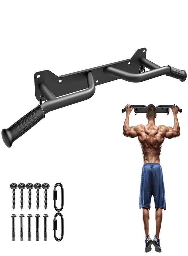 Kipika Pull Up Bar for Doorway Wall Mounted Multi-Grip Strength Bar with Resistance Band Hooks | Heavy-Duty Multifunctional Chin Up Bar for Home Gym Workout | 39-Inch Wide 600 Lbs Capacity - Image 1