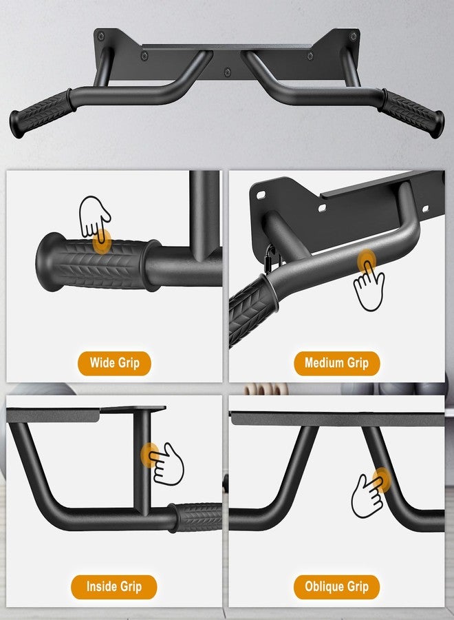 Kipika Pull Up Bar for Doorway Wall Mounted Multi-Grip Strength Bar with Resistance Band Hooks | Heavy-Duty Multifunctional Chin Up Bar for Home Gym Workout | 39-Inch Wide 600 Lbs Capacity - Image 4