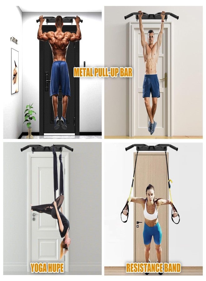 Kipika Pull Up Bar for Doorway Wall Mounted Multi-Grip Strength Bar with Resistance Band Hooks | Heavy-Duty Multifunctional Chin Up Bar for Home Gym Workout | 39-Inch Wide 600 Lbs Capacity - Image 3