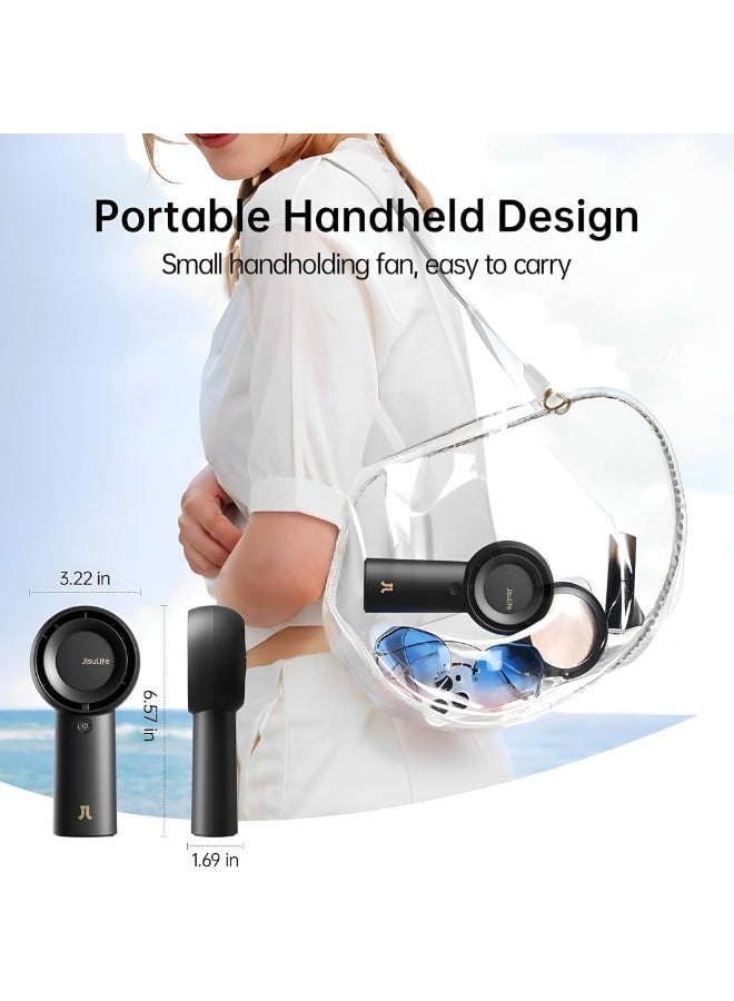 JISULIFE Handheld Turbo Fan Life5 Plus, Mini Portable Hand Fan, 6000mAh USB Rechargeable Personal Fan, 20Hr Max Battery Operated Small Pocket Fan with 5 Speeds for Travel/Outdoor/Home/Office - Image 4