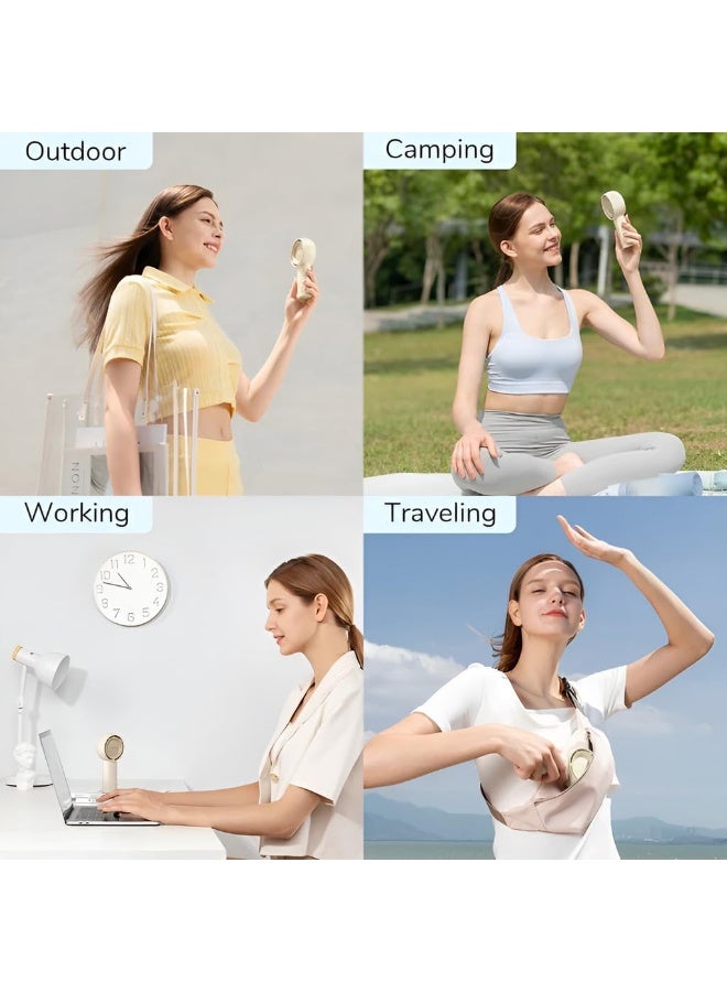 JISULIFE Handheld Turbo Fan Life5 Plus, Mini Portable Hand Fan, 6000mAh USB Rechargeable Personal Fan, 20Hr Max Battery Operated Small Pocket Fan with 5 Speeds for Travel/Outdoor/Home/Office - Image 3