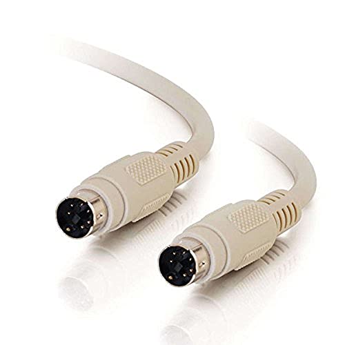 C2G Legrand Keyboard Cord for Keyboard/Mouse Cable, Beige Mouse Cord, Round Male to Male Keyboard Cable 1 Count, C2G 02692 - Image 1