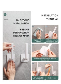 Excefore Paper Towel Holder Hook, Wall Hanging Kitchen Plastic Wrap Shelving, Perforation-Free Cutting Board and Cutting Board Shelf, Pot Lid Organizing and Storage Bracket, Paper Roll Hanging Rack 4PCS  - Image 4
