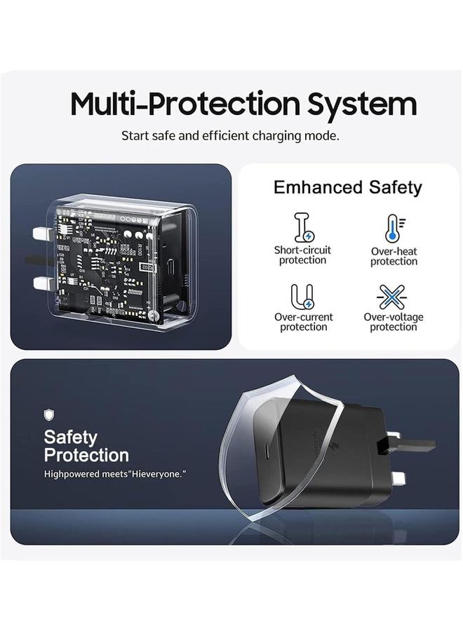 بروماس شاحن سريع USB C، قابس شاحن سريع 45 وات لهاتف Samsung، قابس شاحن USB C متوافق مع Samsung Galaxy S23/S23+/S23 Ultra/S22/S22+/S22 Ultra/S21/S20/Note 20/Z Flip4/Z Fold4 - أسود - Image 4