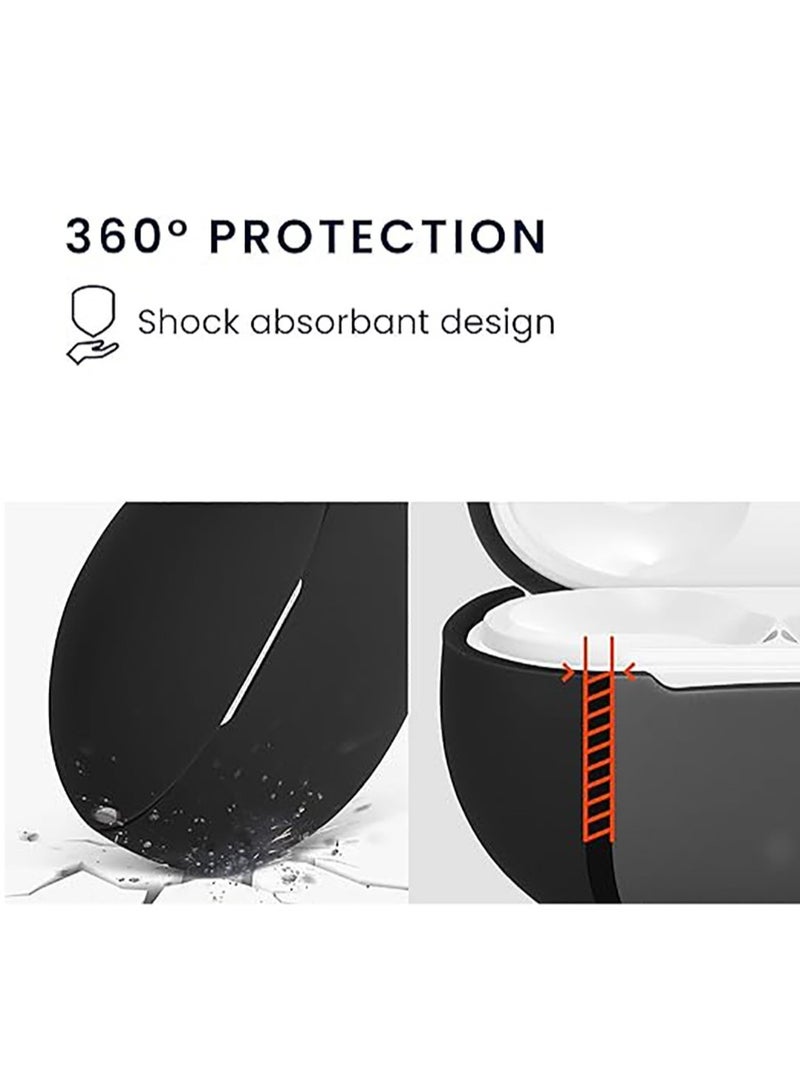 Silicone Case for HUAWEI FreeBuds 5i/6i Case Cover with Keychain/Cleaner Kit (Black, Enhanced) - Image 5