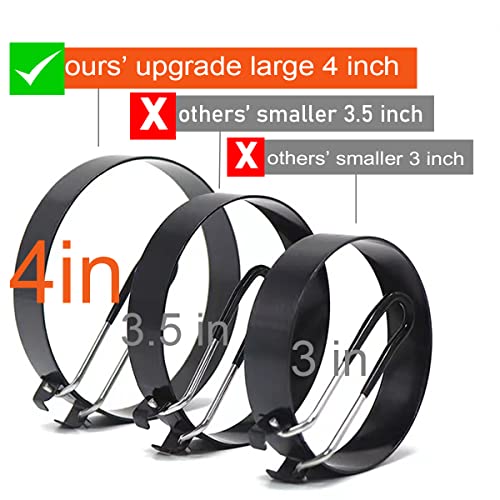 WOWITIS Upgrade 4'' Large Egg Rings Set Griddle,4 Packs Stainless Steel Round Egg Maker Mold Egg Shaper Circle Pancake Ring Omelete Rings Anti-scalding Grill 1X Oil Brush &1X Egg Separator White - Image 3
