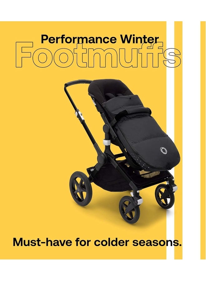 Bugaboo Performance Winter Footmuff - Stroller Accessory Weatherproof Climate Control Removable and Reflective - Midnight Black - Image 2