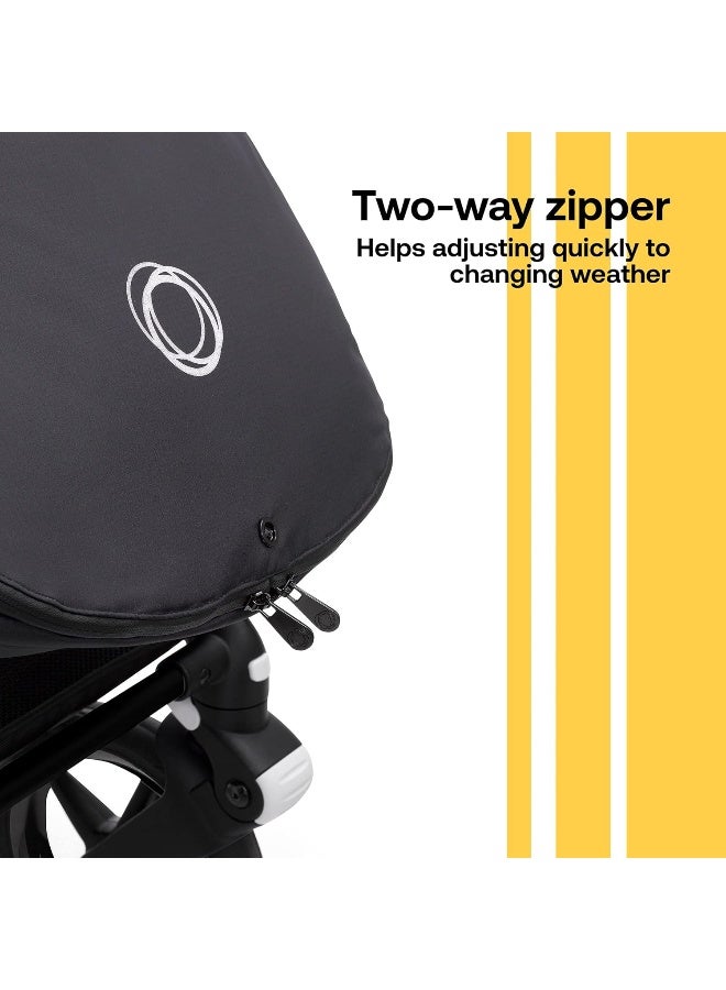 Bugaboo Performance Winter Footmuff - Stroller Accessory Weatherproof Climate Control Removable and Reflective - Midnight Black - Image 4