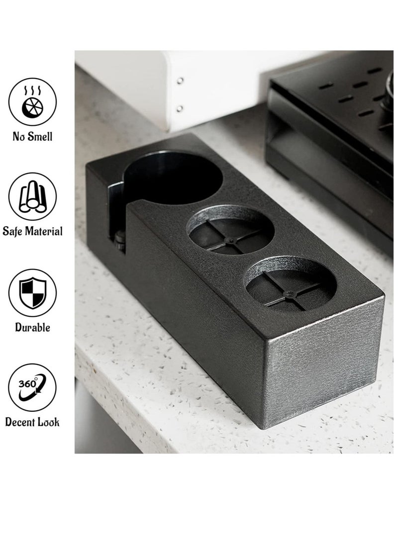Coffee Filter Tamper Holder Espresso Tamper Mat Stand Tamper Station Base Non Slip for Cafe Coffee Espresso Machine Accessories- 3 Holes - Image 4