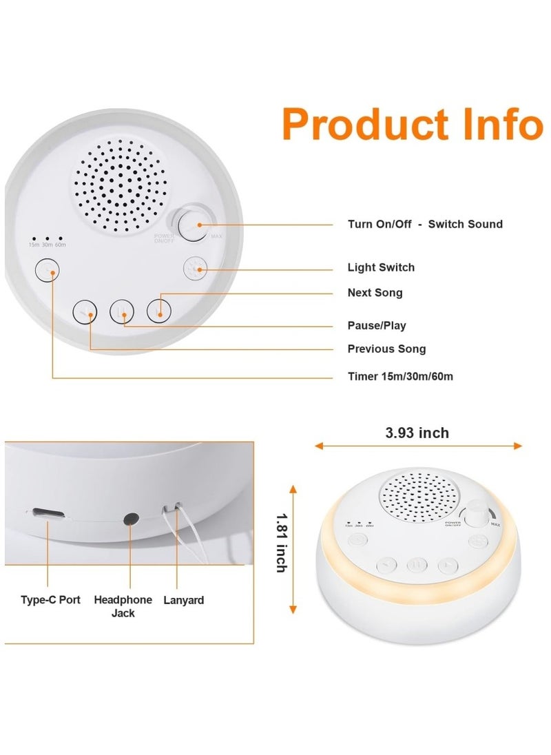 Ru syanl - Portable Sleep Sound Machine for Baby Adult 16 Soothing Sound Noise Maker with Night Light Travel White Noise Machine with 3 Sleep Timer & Memory Function Sound Therapy - Image 1