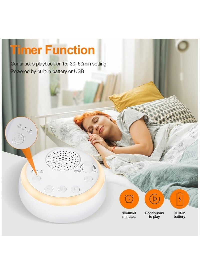 Ru syanl - Portable Sleep Sound Machine for Baby Adult 16 Soothing Sound Noise Maker with Night Light Travel White Noise Machine with 3 Sleep Timer & Memory Function Sound Therapy - Image 1