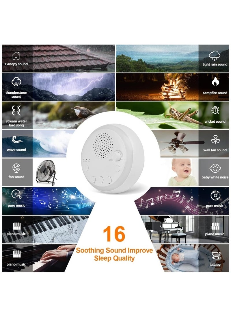 Ru syanl - Portable Sleep Sound Machine for Baby Adult 16 Soothing Sound Noise Maker with Night Light Travel White Noise Machine with 3 Sleep Timer & Memory Function Sound Therapy - Image 1