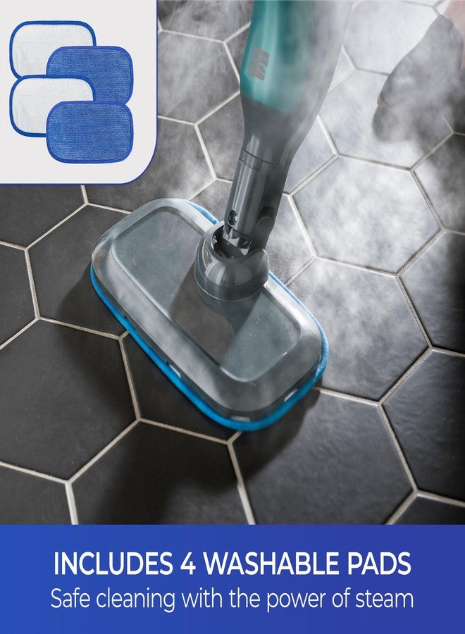 Kenmore KP1010 Steam Mop Textile Pads, 4 Washable Pads for Kenmore SM2050 2-in-1 Steam Mop Hard Floor Cleaner, Blue - Image 4