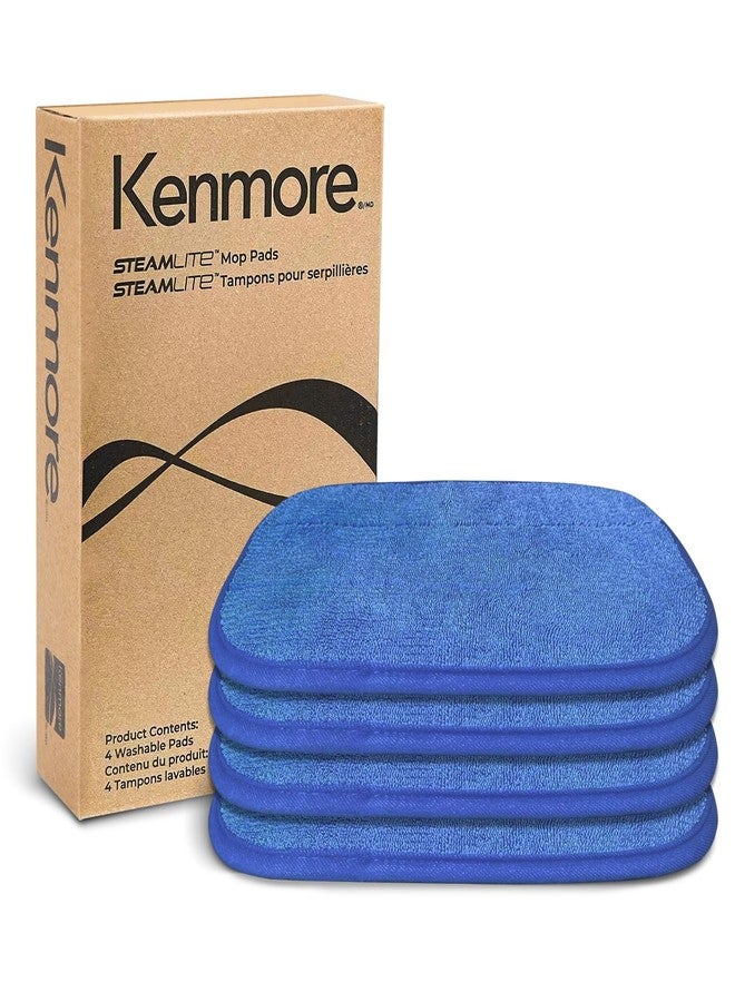 Kenmore KP1010 Steam Mop Textile Pads, 4 Washable Pads for Kenmore SM2050 2-in-1 Steam Mop Hard Floor Cleaner, Blue - Image 1