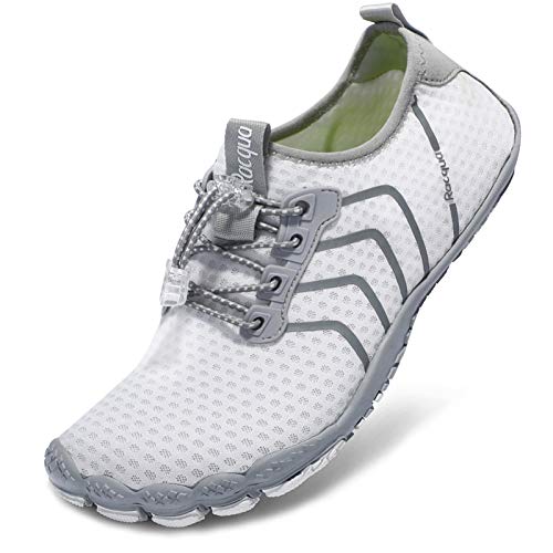 Racqua Surf Shoes Quick Dry Barefoot Water Aqua Sport Beach Swim Pool Hiking Diving Walking for Men Women White 7.5 W/6.5 M - Image 2