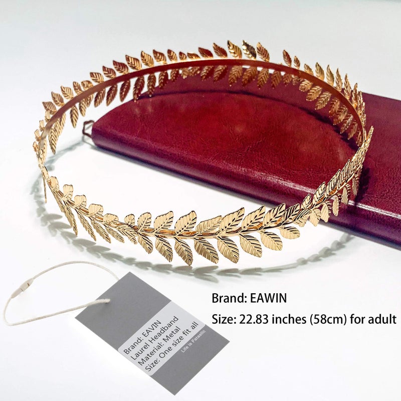 EAWIN Roman Emperor Crown Laurel Wreath Gold Leaf Headband Toga Costume Accessory Caesar Circlet Wedding Headpiece - Image 2