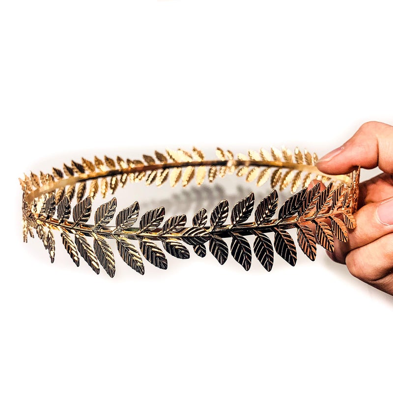EAWIN Roman Emperor Crown Laurel Wreath Gold Leaf Headband Toga Costume Accessory Caesar Circlet Wedding Headpiece - Image 1